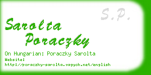 sarolta poraczky business card